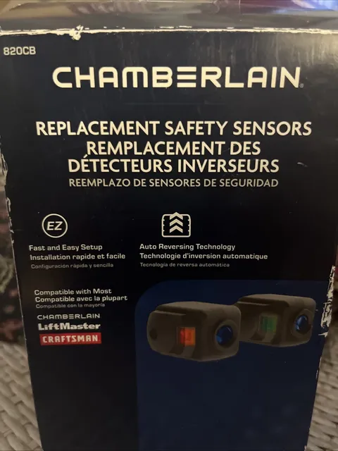 Chamberlain 820CB Replacement Opener Garage Door Safety Sensors, Black Small
