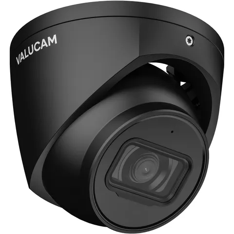 VALUCAM 8MP IP Camera, DMSS/SmartPSS Lite, 4K PoE Turret Outdoor Matte Black