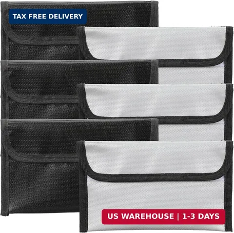 6 Pack Small Fireproof Bag 8 x 5 Inch Fireproof Money Waterproof Pouch Document