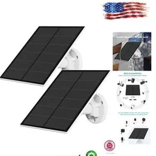 2 Pack 5W USB Solar Panel for Outdoor Security Cameras -  Waterproof Design