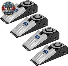 Door Stop Alarm with 120Db Siren, 4 Pack Portable Security Door Stopper Wedge Al