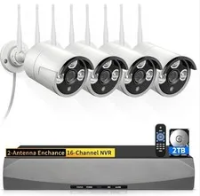 4 Camaras De Seguridad Wifi Exterior 1080P Inalambrica Con Vision Nocturna Video