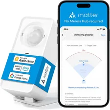 Matter Human Presence Sensor, 3-In-1 PIR & Light & Mmwave Radar Motion Sensor, A