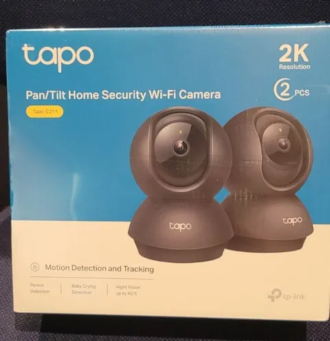 TP-Link Tapo C211 2K Pan Tilt Indoor Security Camera 2-Pack Baby Pet Monitor NEW