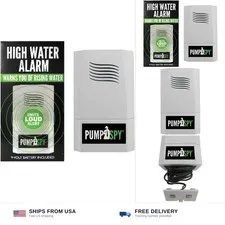 PumpSpy Battery Operated High Water Alarm - 100dB Water Leak Detector with 6-...
