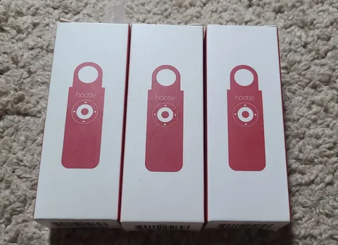 3x HOOTIE Personal Safety Keychain Alarm - 130dB Siren & Light Self Defense 