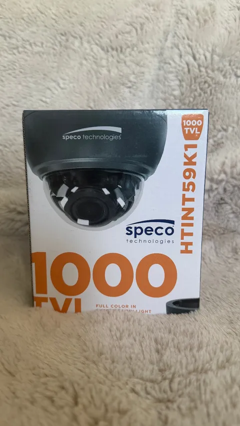 Speco HTINT59K1 1000TVL Intensifier Dome Camera with junction box, new in box