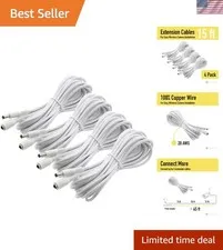 Wireless 3010W Power Extension for Funlux, Reolink & More - 4 Cables Included