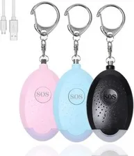 3X Safe Personal Alarm Siren Song Sound Scream Safe Style LED Light 130DB Loud