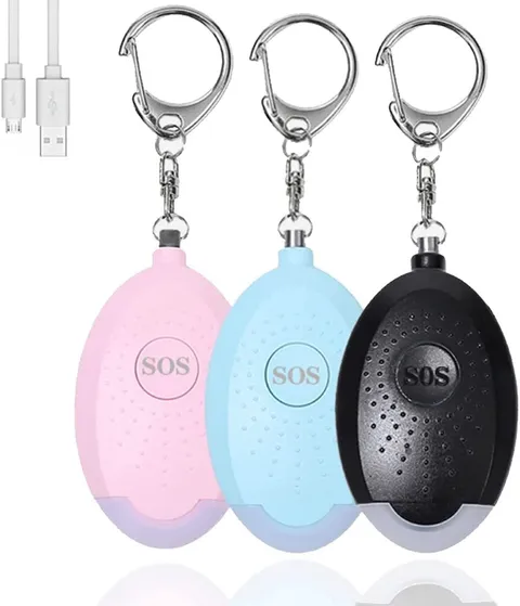 3X Safe Personal Alarm Siren Song Sound Scream Safe Style LED Light 130DB Loud