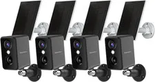 2K Security Cameras Wireless Outdoor 4 Pack, Solar Battery Powered Camera with T