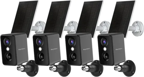 2K Security Cameras Wireless Outdoor 4 Pack, Solar Battery Powered Camera with T