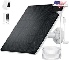 Ring Camera Solar Panel Charger For Stick Up And Spotlight Cams, Weatherproof