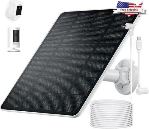 Ring Camera Solar Panel Charger For Stick Up And Spotlight Cams, Weatherproof