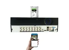 16 Channel H.265 TVI AHD CVI Analog CCTV Security Surveillance DVR with 4TB HDD