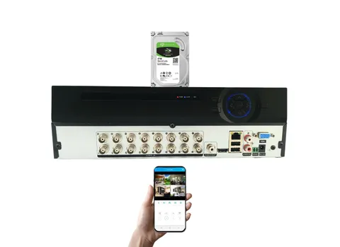 16 Channel H.265 TVI AHD CVI Analog CCTV Security Surveillance DVR with 4TB HDD
