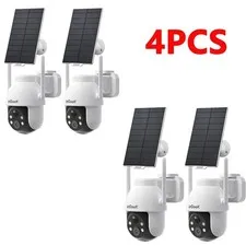 4PCS ieGeek 2K Solar Security Camera Outdoor Wireless Home Battery Camera Alexa