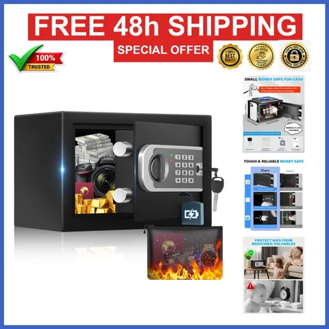 FOWORE Digital Money Safe Box, Fireproof Waterproof Bag, Small Safe