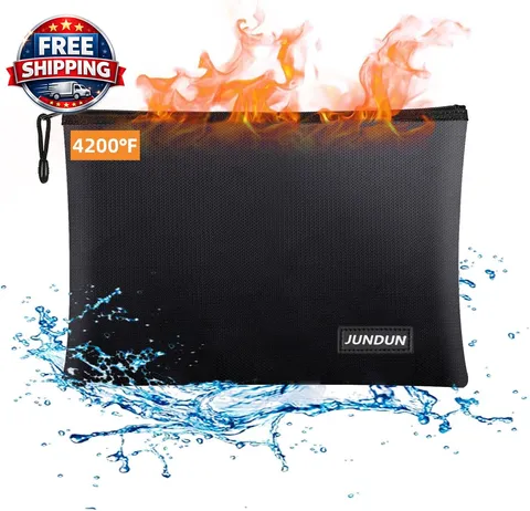 Fireproof Document Bags,14.2”X 10.0”Waterproof and Fireproof Money Bag,F