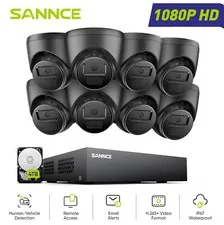 SANNCE 5in1 1080P Lite 8CH DVR 2MP Video Security Camera System Human Detection