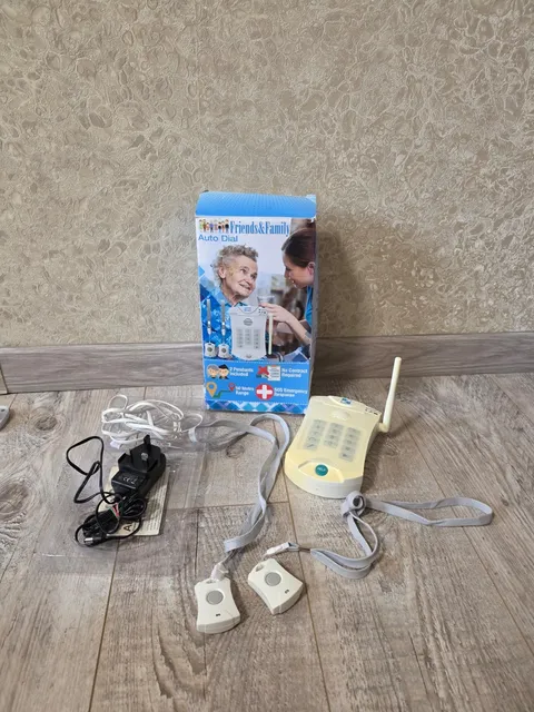 Vintage Friends & Family Auto Dial SOS Emergency Alarm System 2 Pendants