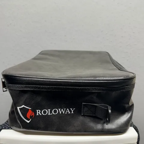 ROLOWAY Fireproof Document Bag Black Lockable Storage Organizer NWT