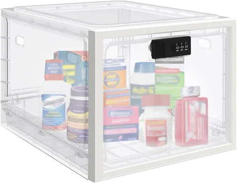 Medicine Lock Box Safe Medication 10L Lockable Storage Box Fridge/Snacks Food