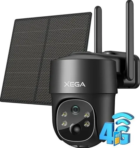Xega RBX-S20 4G LTE Cellular Solar Powered Security Camera Black Excellent