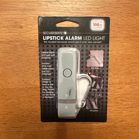 SECUREBRITE Lipstick Alarm w/LED Light & Loud Alarm NEW/NIP