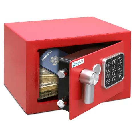 SereneLife Premium Steel Digital Safe Box  9.1" x 6.7" x 6.7" | Secure Storag...