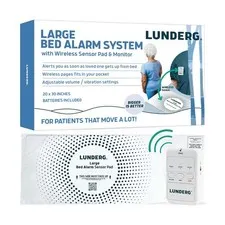 Lunderg Large Bed Alarm for Elderly Adults - Wireless Sensor Pad (20” x 30