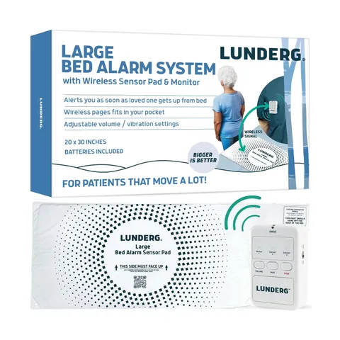 Lunderg Large Bed Alarm for Elderly Adults - Wireless Sensor Pad (20” x 30