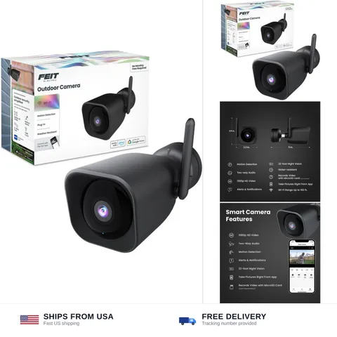 Feit Electric CAM/WM/WiFi 1080p HD Outdoor WiFi Smart Home Security Camera wi...