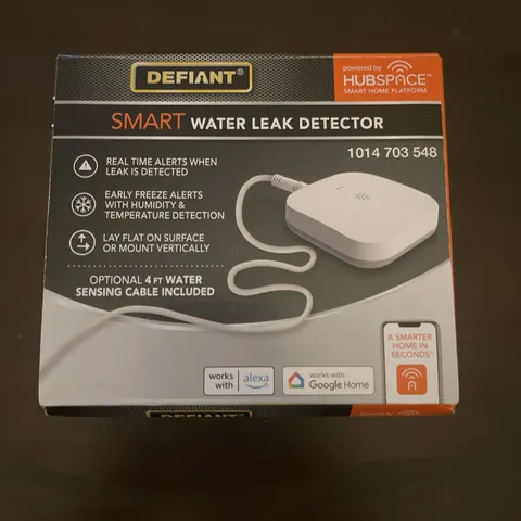 Defiant WiFi Smart Water Leak Detector 4 ft Cable Battery Operated Hubspace