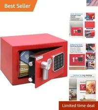 Steel Digital Safe Box - Compact 9.1" x 6.7" x 6.7" for Valuables