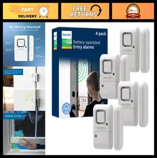 Wireless Window & Door Alarm System - 4 Pack, DIY Security Chime, Easy Install,