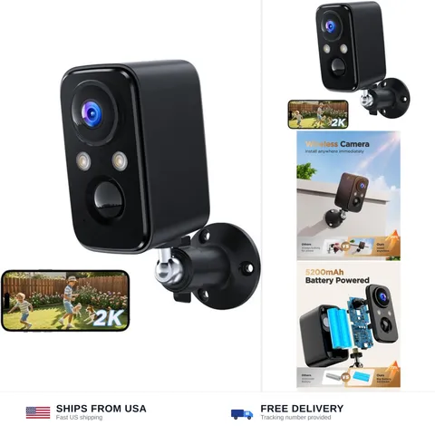 BECAMSO Security Cameras Wireless Outdoor Battery: 2K WiFi Camera Indoor for ...