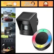 Solar Wireless Driveway Alarm - 2600FT Range, 36 Melodies, 5 Volumes, 4 Zones, W