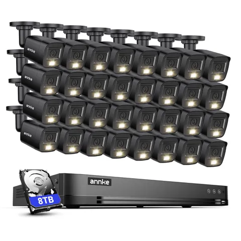 ANNKE 32CH 3K Lite DVR HD 5MP Audio Security Camera System AI Color Night Vision