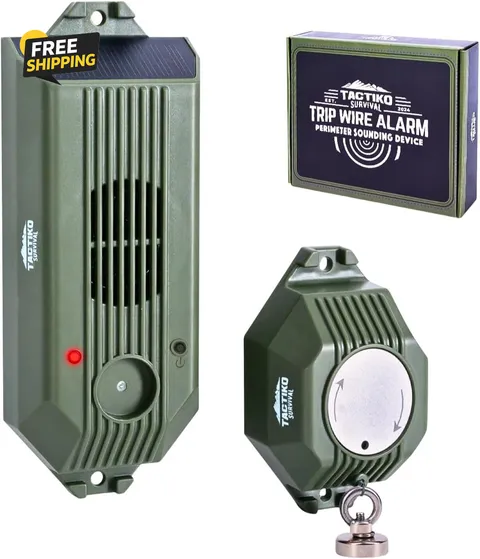 1-Pack Tactiko Rechargeable Safety Perimeter Trip Alarm | 129 Db |Usb/Solar