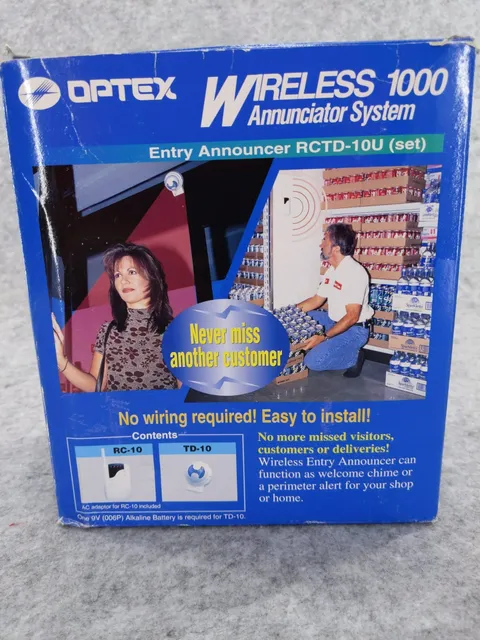 Optex RCTD-10U Wireless 1000 TD-10U Sensor + RC-10U Receiver Set