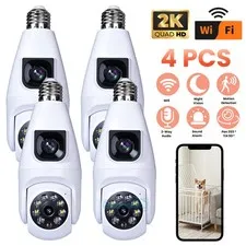 Lots WI-FI Security Camera Dual Lens 360° E27 Light Camera Night Vision SmartCam