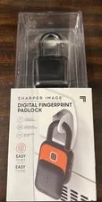BRAND NEW SHARPER IMAGE DIGITAL RECHARGABLE FINGERPRINT PADLOCK 