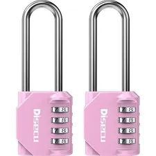 2 Pack disecu 4-Digit Waterproof Combination Padlock for Locker, Fence, Toolbox
