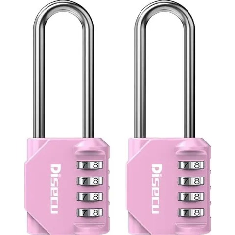 2 Pack disecu 4-Digit Waterproof Combination Padlock for Locker, Fence, Toolbox