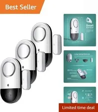 120 DB Loud Door and Window Open Alarm Sensor 3 Pack for Kids, Dementia Patie...