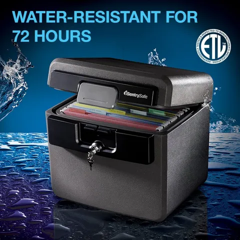 Water Proof and Fire Resistant File Document Safe Home Office Security Lock Box