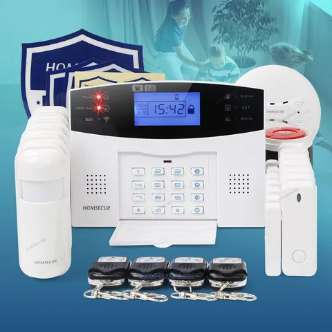 HOMSECUR Wireless &wired WIFI 4G SMS Autodial Burglar Intruder Alarm System