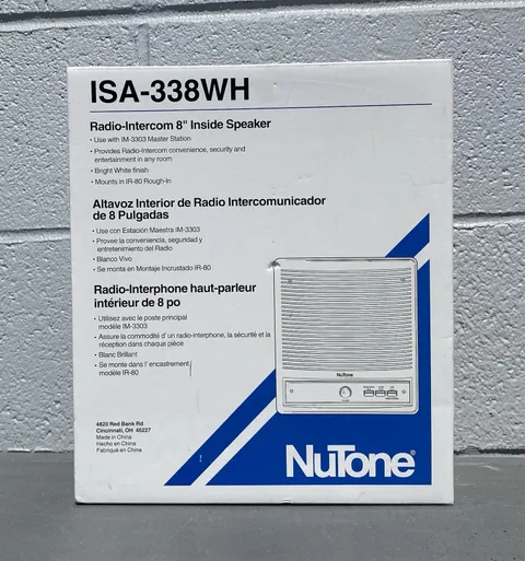 Nutone ISA-338WH Indoor Radio Intercom 8” Speaker ~ Use W/ IM3303 Master Station
