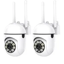 2 Pack WiFi Security Cameras 1080P PTZ Color Night Vision Motion Detection App